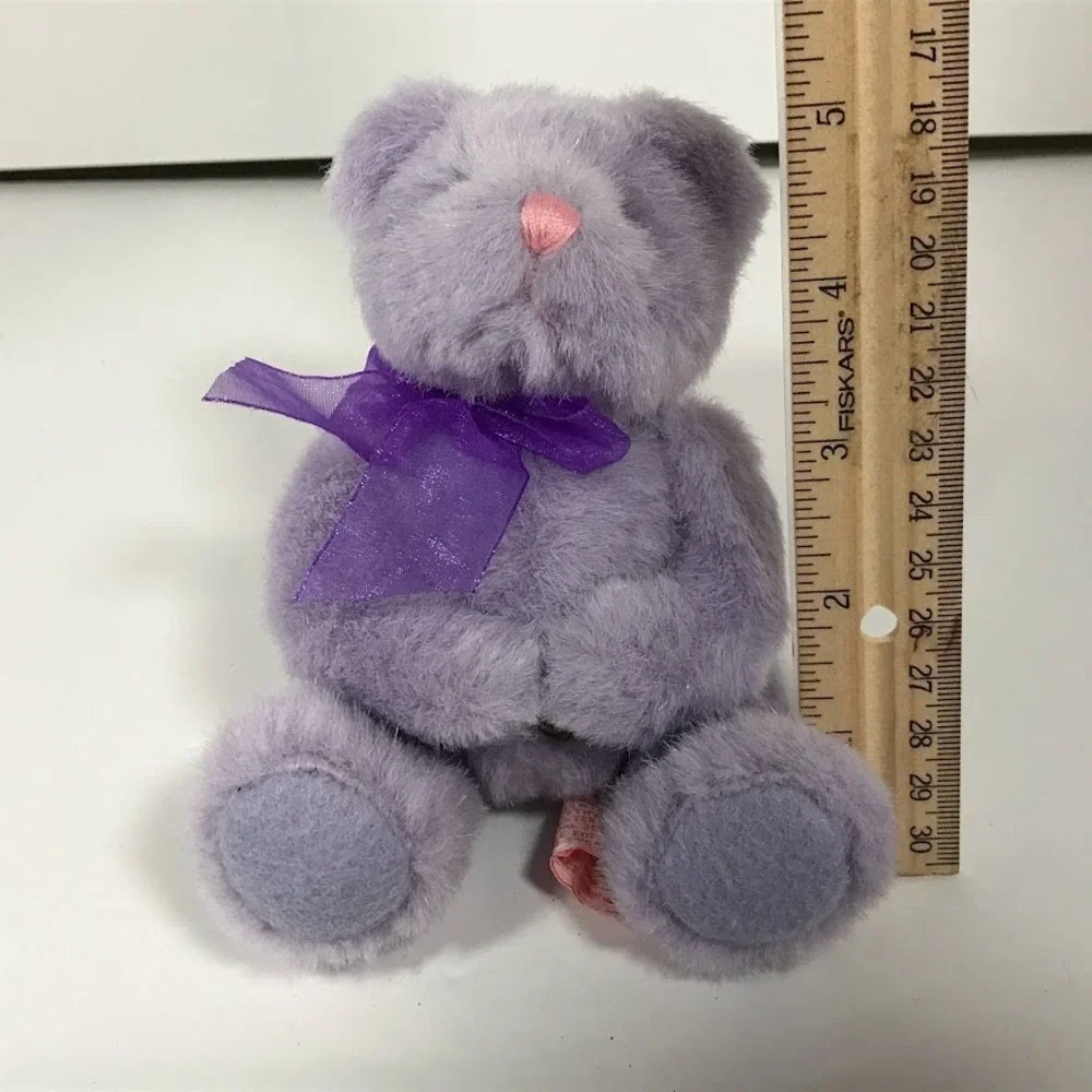 Russ Berrie Lil Scribe Purple Teddy Bear Plush 28869 Lavender Vintage 5 inch